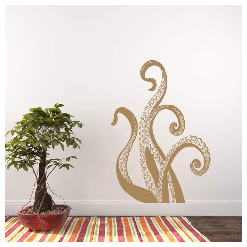 Adhésif décoratif pieuvre, Brun pâle