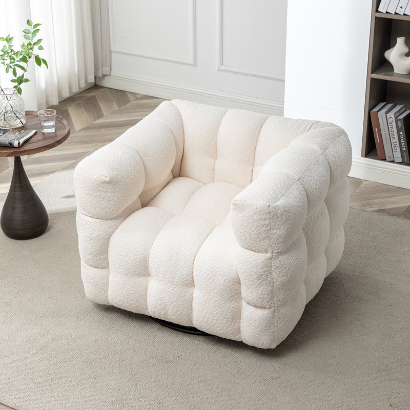 Wade Logan® Ashyiah Upholstered Swivel Armchair & Reviews | Wayfair