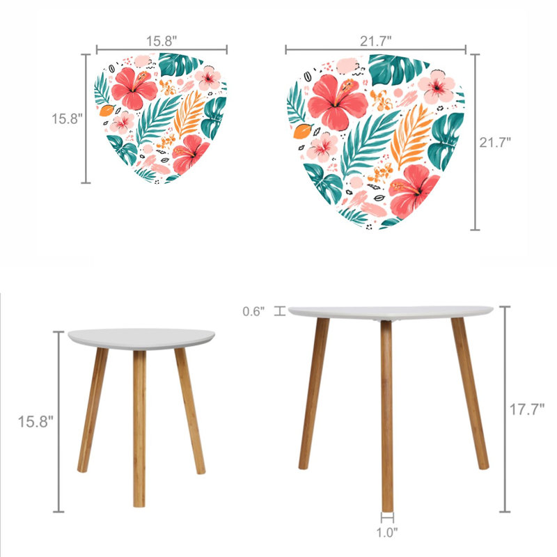 Ensemble de 2 tables basses gigognes Triangle