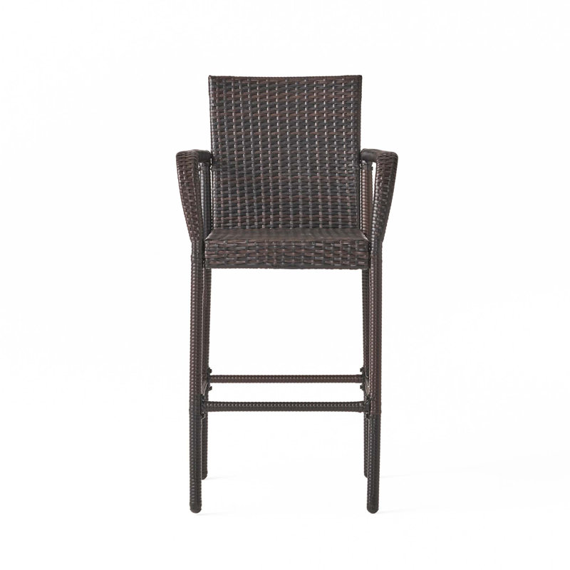 Tabourets d'extérieur modernes avec osier durable et structure en métal