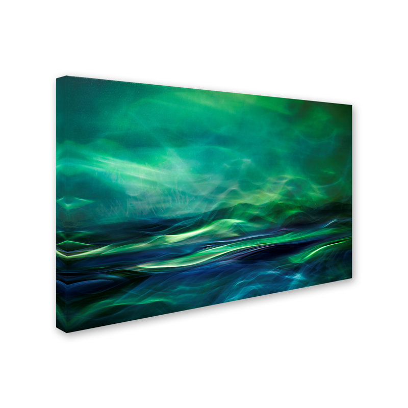 Art mural sur toile tendue «Northern Lights» pour décoration de salon, de chambre à coucher ou de bureau - 30 x 47