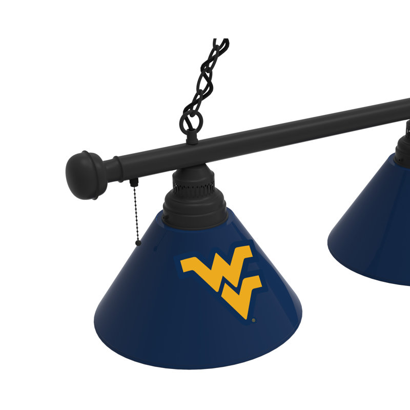 3 - Light Pool Table Lights Pendant, Black, West Virginia Mountaineers