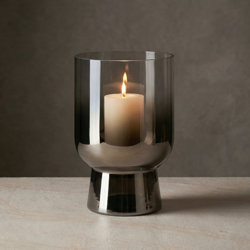 Verona 9" Ombre Mirrored Glass Vase & Candle Holder, 9.5 Inch