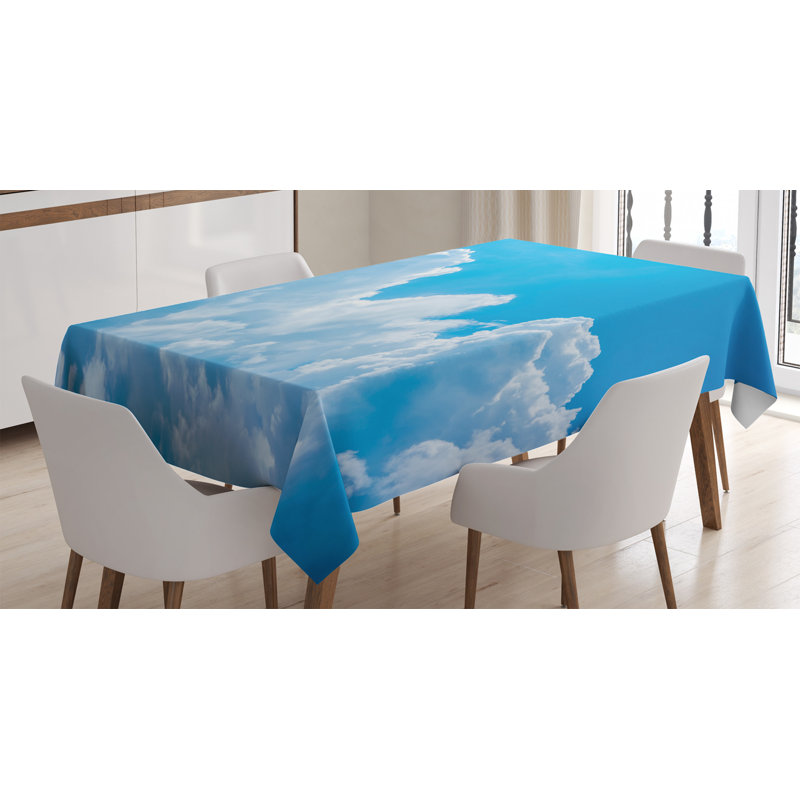 Nappe Clouds, Crystal Clouds in the Sky Heavenly Life Hope, surface de l'image corporelle, couverture de table rectangulaire pour décoration de salle à manger, 52 po x 70 po, bleu blanc