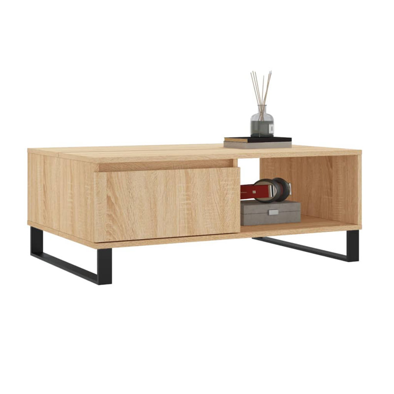 Azaryia Sled Coffee Table with Storage, Sonoma Oak