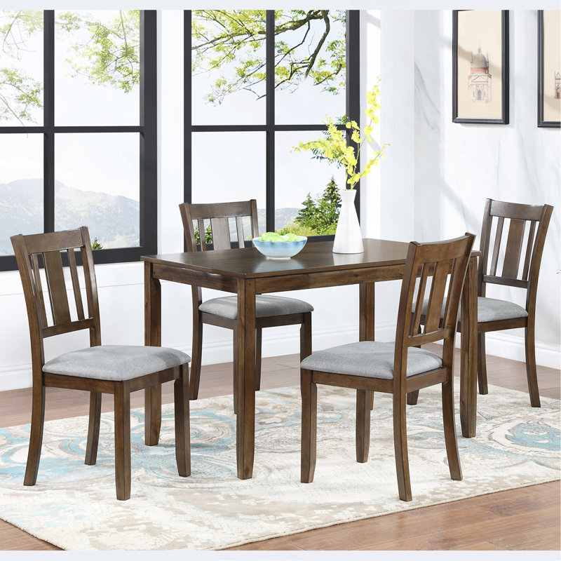 Table de salle à manger en bois rectangulaire, table de cuisine pour petit espace, table de salle à manger pour 4 personnes, noyer