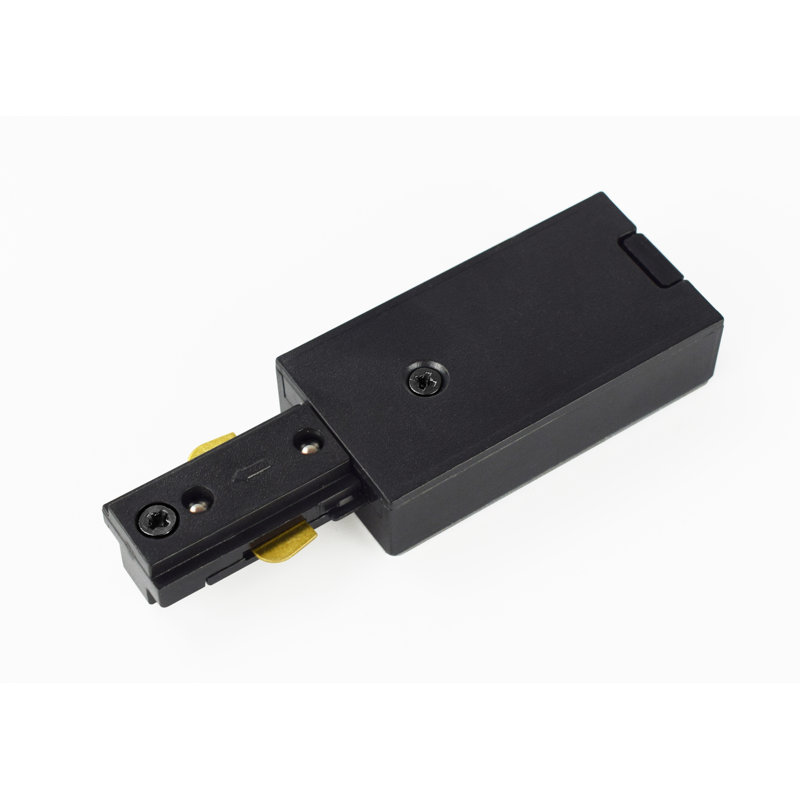 Connecteur d'alimentation d'extrémité Jeffrey pour section de rail, Noir