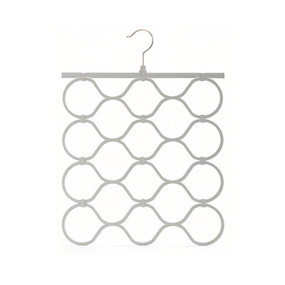 Scarf Hanger Organizer, 4-Tier 18 Non-Slip Rings Hanger, Space Saving Closet Hanger for Scarves Ties Shawls