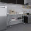 Table en acier inoxydable avec dosseret et roulettes AmGood. NSF.-90296354
