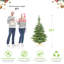Arbre de Noël pré-éclairé avec lumières à DEL blanc chaud, pointes en PE + PVC, aspect en couches réaliste, base en bois unique - arbre de Noël artificiel complet pour la décoration intérieure-115294042
