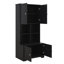 Armoire de rangement pour plancher de salle de bain haute et large, armoire avec 4 portes, tablettes réglables, tablettes ouvertes multi-couches-345219575