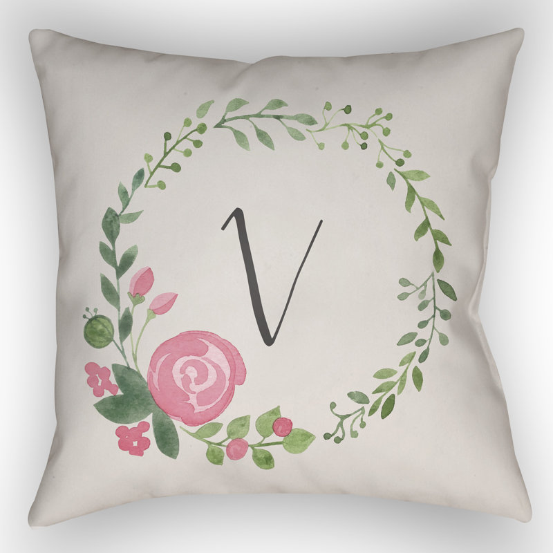 Floral Outdoor Throw Pillow, 20" H x 20" W x 4" D, L