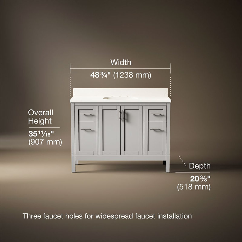 49" Single Bathroom Vanity Set, Atmos Grey, Atmos Gray