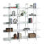 Bibliothèque à 5 niveaux avec bureau ouvert, tablette de style industriel rétro avec structure en métal