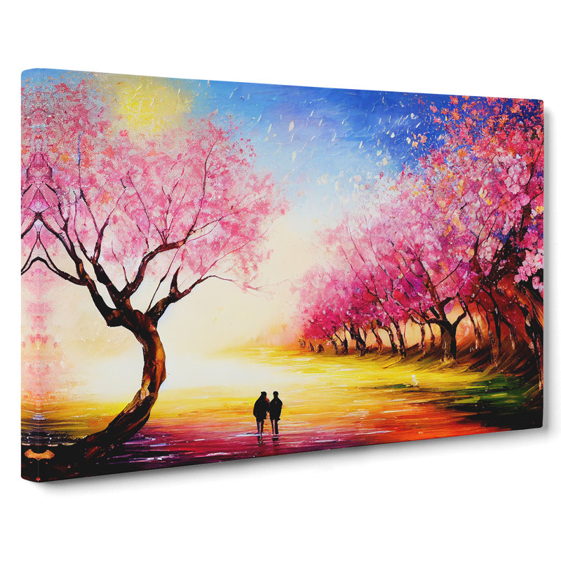 Cherry Blossom Tree Park - Wrapped Canvas, 35cm H x 50cm W x 3cm D