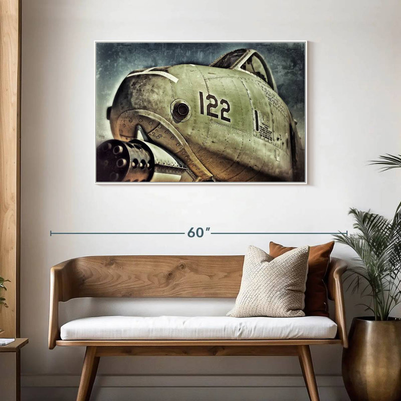 Avion à réaction Air Force, Cadre flottant blanc, 43 po x 29 po