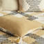 Housse de couette en coton 3 pièces double / grand, motif géométrique gris-jaune chic, torsadé, fermeture à boutons, 4 attaches de coin, décoration géométrique lavable à la machine,