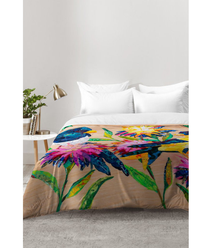 Ensemble d'édredon Nelson Birds and Blooms, Édredon pour lit simple TG + 1 taie décorative