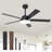 Vaczon 52" Dimmable Ceiling Fan with 3CCT LED Lights and Remote Control, 6 Speeds Reversible DC Motor, Timer, Double-Sided Wood Blades, 6''/10'' Downrods, for Indoor/Covered Outdoor Use-497709493