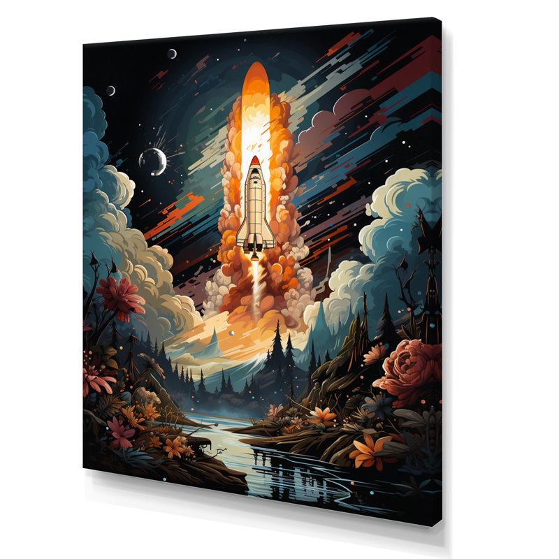 " Rocketship Rhythm II ", 32" H x 24" W x 1" D, Wrapped Canvas