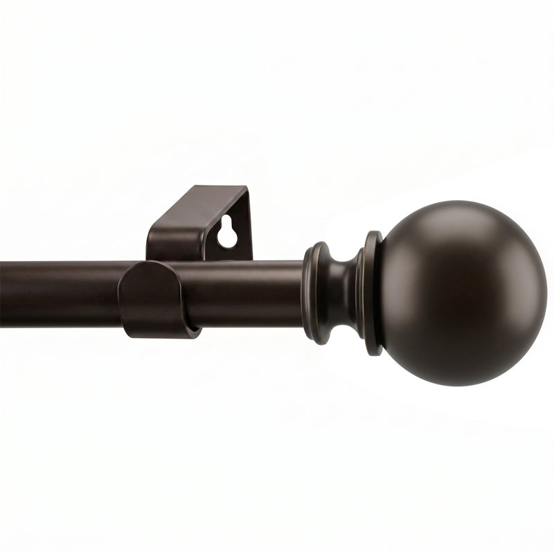 Tringle à rideaux simple réglable 1 po Domynique, 36” - 72”, Bronze