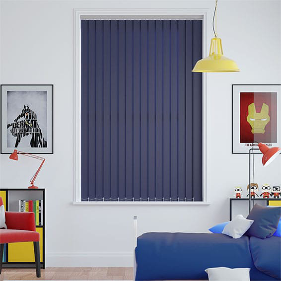Room Darkening Vertical Blind, 145 cm L x 60 cm W, Blue