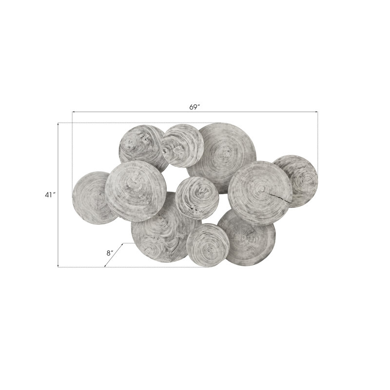 Gray Mango Wood Asymmetrical Wall Art Decor