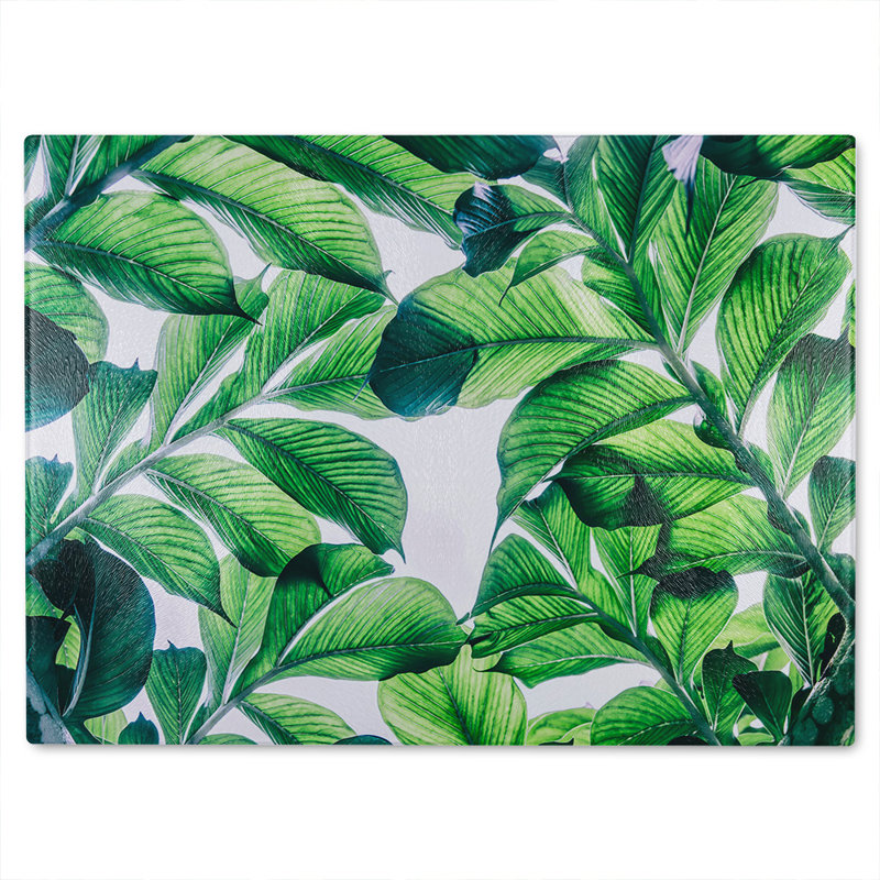 Tropical Palm Glass Chopping Board