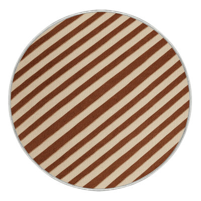 Washable Cinnamon Cream Striped Area Rug