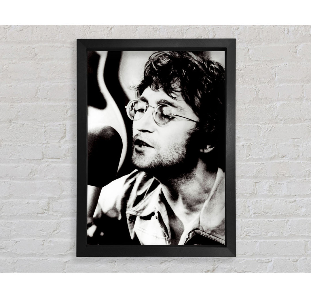 John Lennon Imagine B N W - Einzelne Bilderrahmen Kunstdrucke