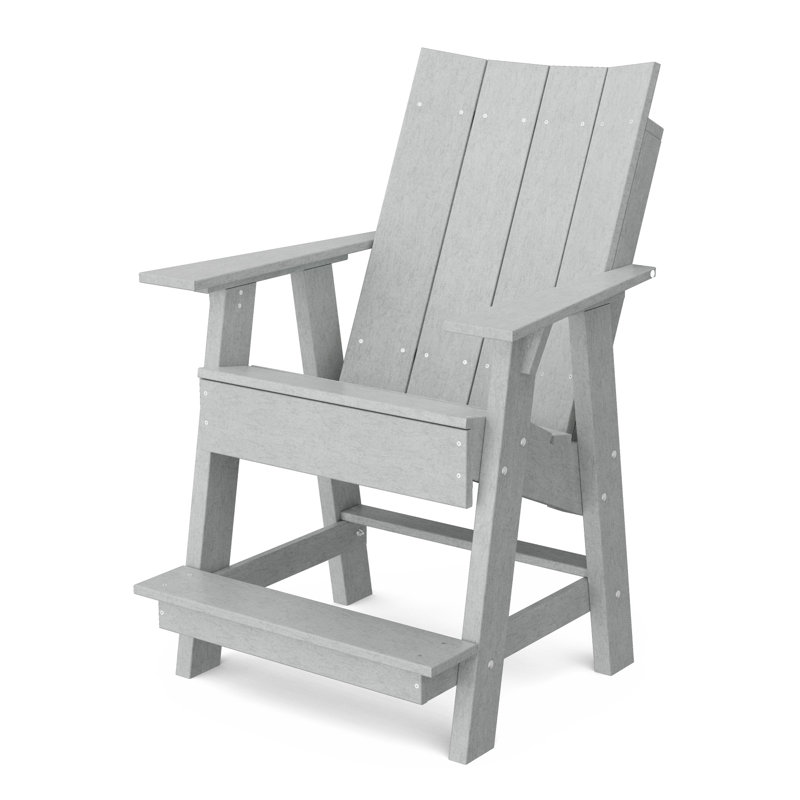 Contemporary High Adirondack Chair, Light Gray