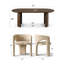 Ensemble de table de salle à manger 7 pièces pour 6 personnes avec accoudoirs en chenille-131644426