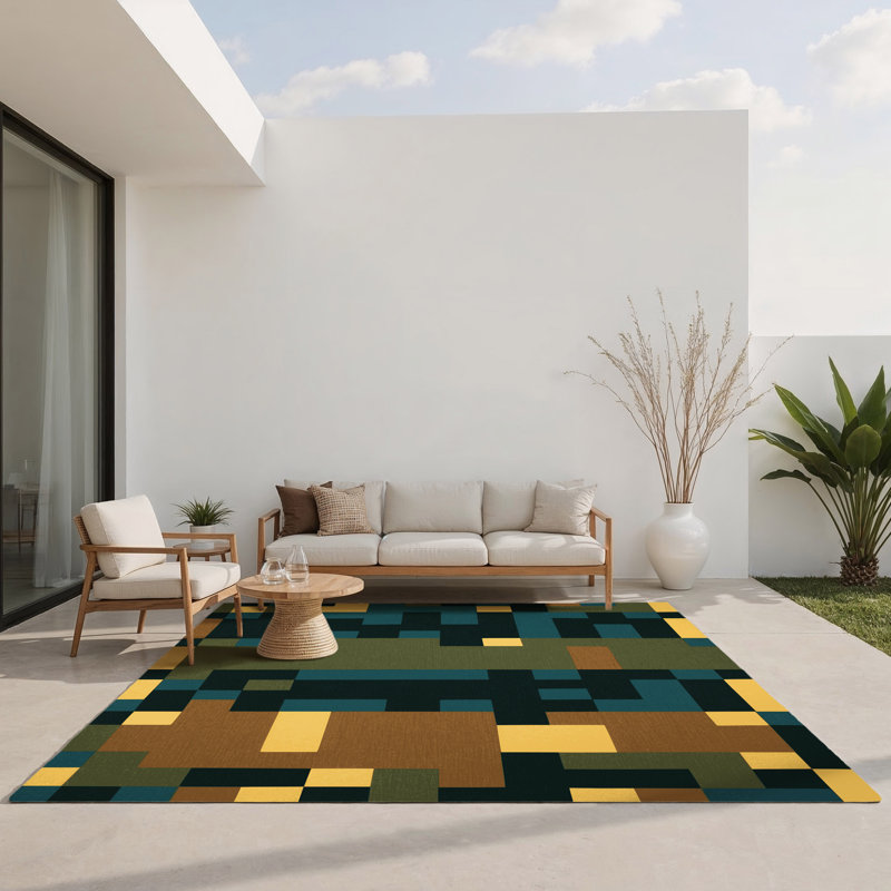 Tapis intérieur et extérieur Matrix Meadows, Rectangle 5 pi x 7 pi