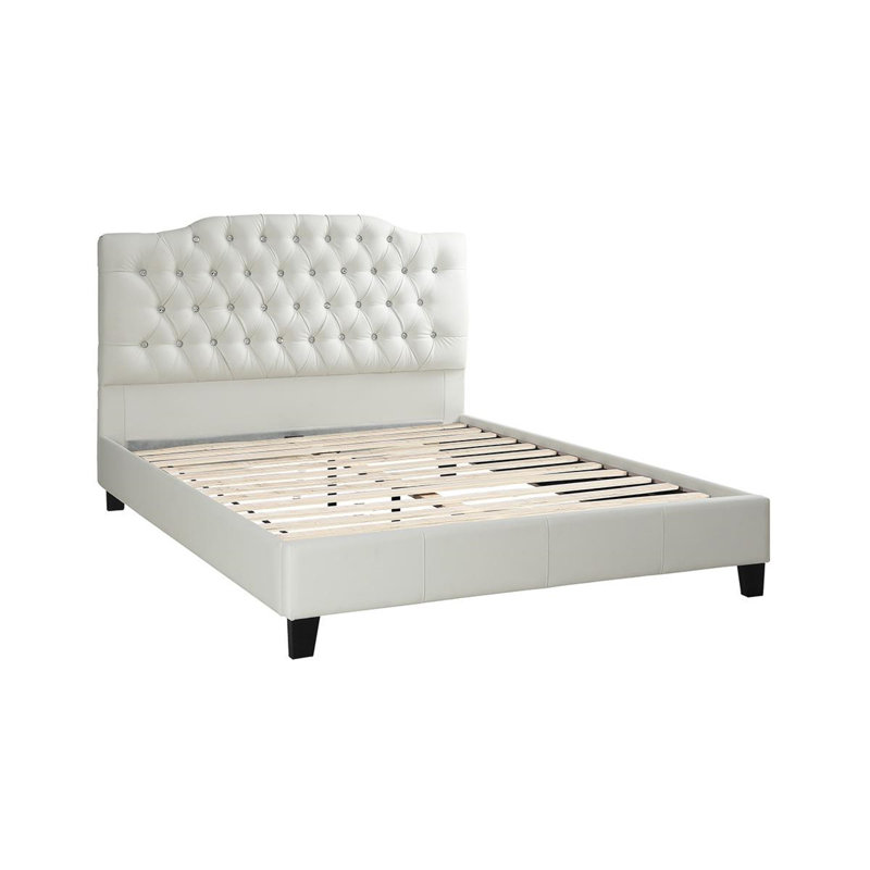 Lit plateforme tapissier Datrell, Double