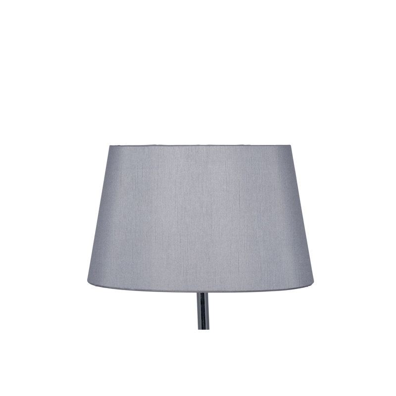 Martha Oval Silk Mix Tapered Lampshade, Steel Grey, 19cm H x 30cm W x 16cm D