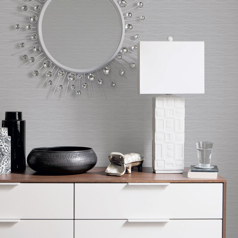 Emporium 10.05m x 53cm Metallic Wallpaper Roll, Silver