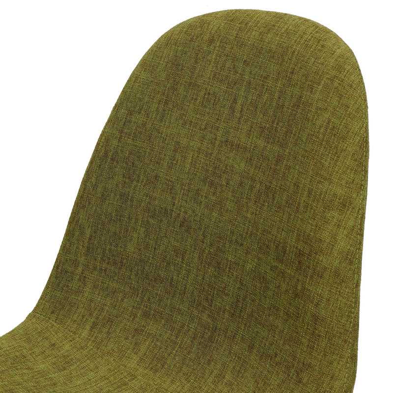 Dining Chair, Natural Walnut, Green