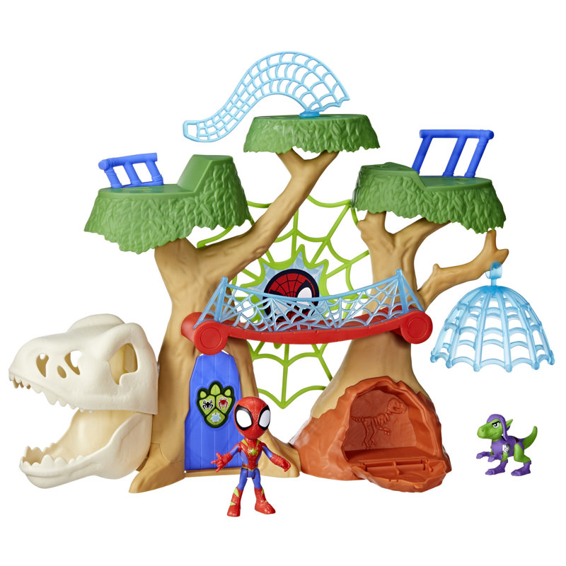 Ensemble de jeu Spidey And His Amazing Friends Dino-Webs Treehouse avec jouets Spider-man