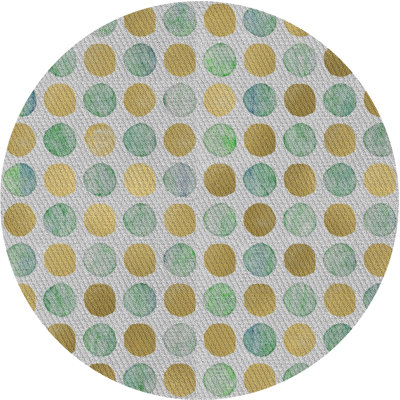 Tapis bleu à pois