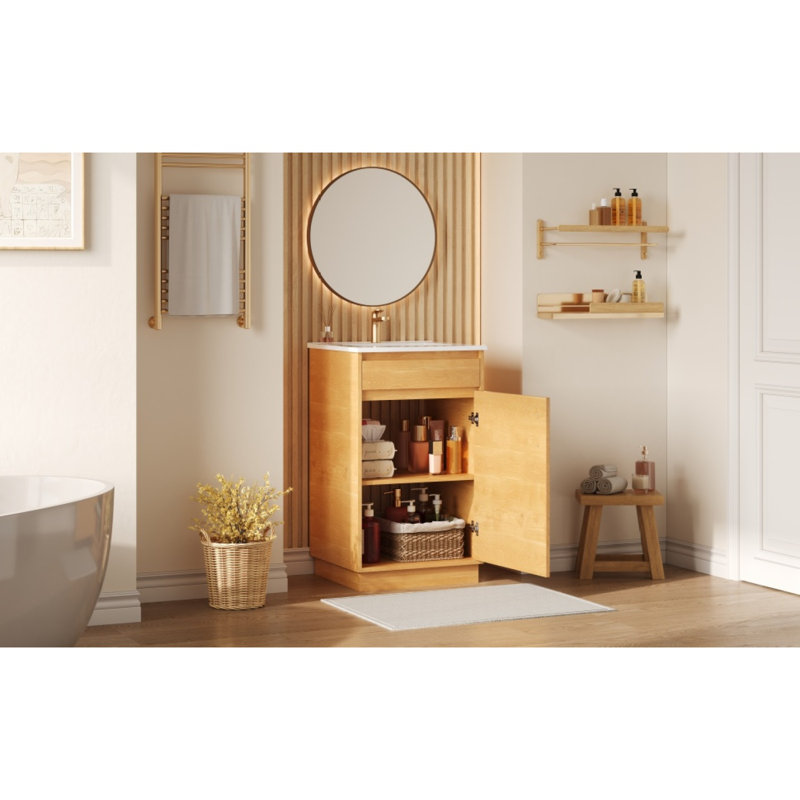 Ensemble de meuble-lavabo autoportant 20 po avec lavabo en céramique 20 po