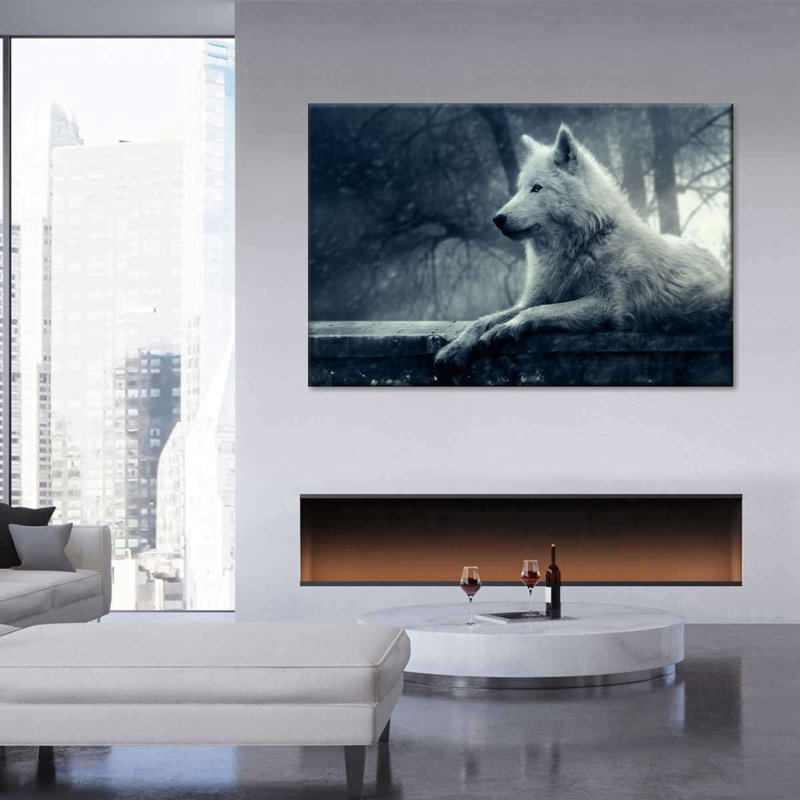 Arctic Wolf Canvas Print, 8" H x 12" W x 1" D