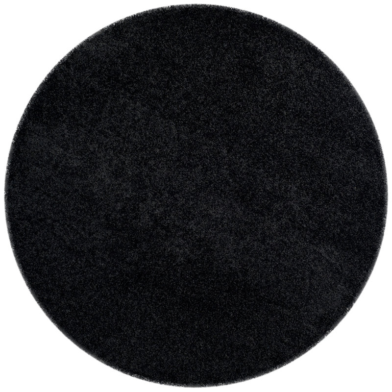 Sgl-Demi-Leigh Shag Performance Solid Color Rug, Round 3'