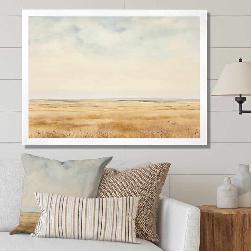 Prayies Endless Meadows Scenery Minimalisme I, H 34 po x l 44 po x P 1,5 po, Cadre simple blanc