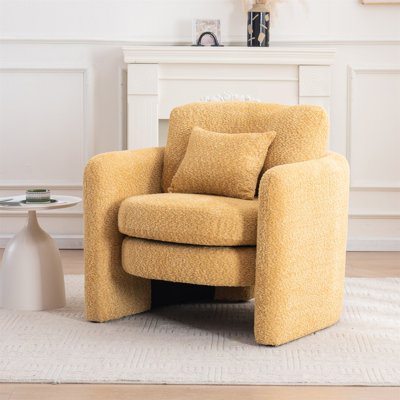 Chaise d'angle moderne arrondie - convient à de nombreux cas de figure, siège simple élégant pour les espaces modernes - jaune