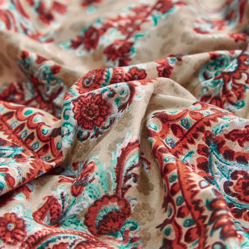 Drap-housse floral en microfibre / polyester, Ensemble de drap pour lit très grand avec drap-ho