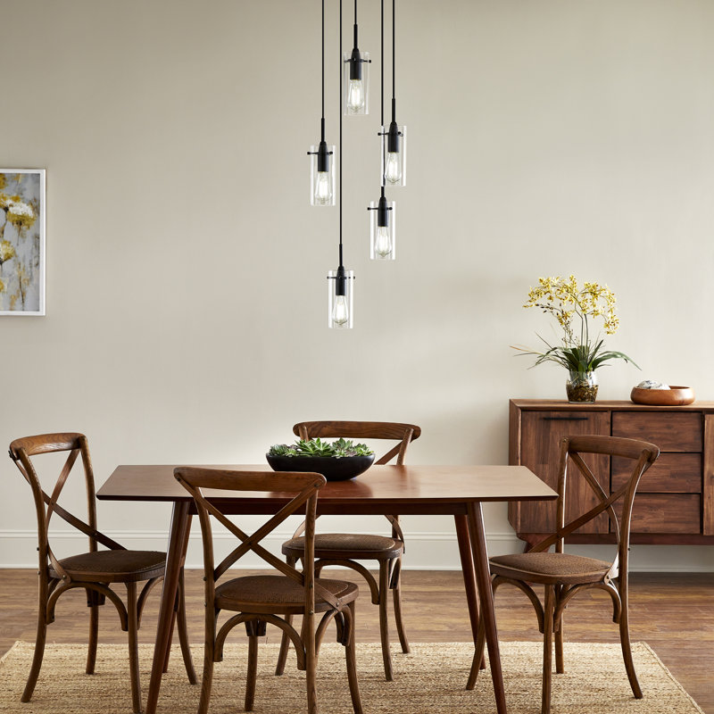 Angelina 5 - Light Cluster Pendant, Black, Smoked