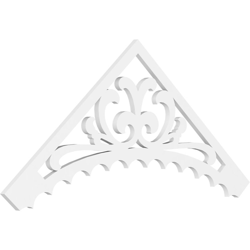 Pignon en PVC de qualité architecturale Genova, H 27,5 po x l 60 po x P 1 po, 10 / 12