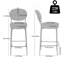 Tabouret de bar pivotant réglable avec dossier et repose-pieds, revêtu de similicuir, d'une hauteur de 23,5 à 32,5 po, moderne et confortable pour un usage domestique et commercial-1048645317