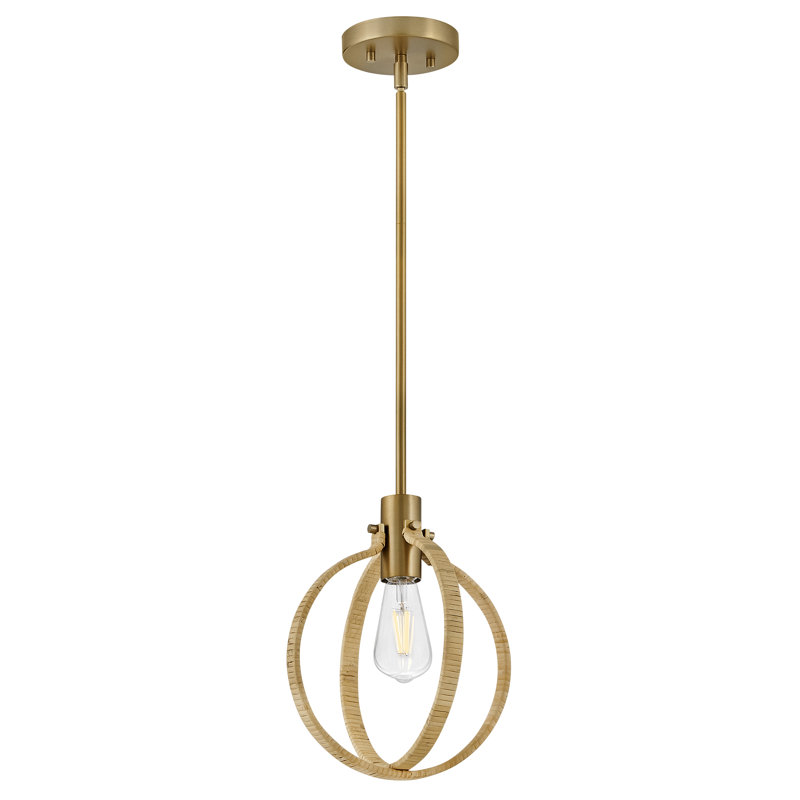 Fallon 1-Light Orb Coastal Rattan Pendant