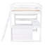 Lit mezzanine double blanc avec bureau / tablettes pratiques - Living, Étagères, Bureau Qualité exceptionnelle